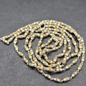 White Tulsi Mala with Silver